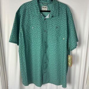 Lake Trail Men's Christmas Tree Button Up Shirt Size XXL Green Short Sleeves NEW